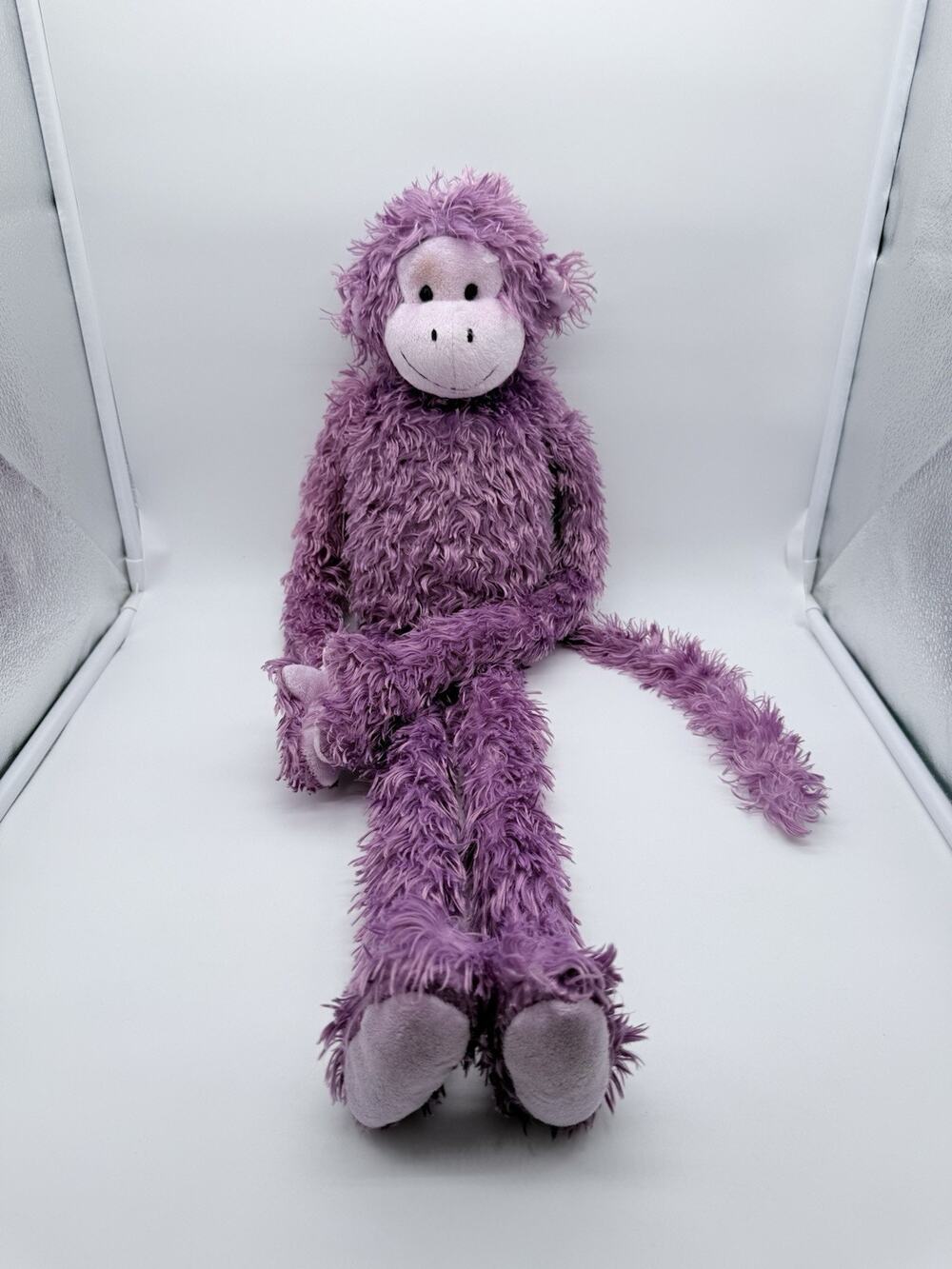 Pier 1 Imports Purple Hanging Monkey Plush Stuffed Animal Long Tail Rare HTF